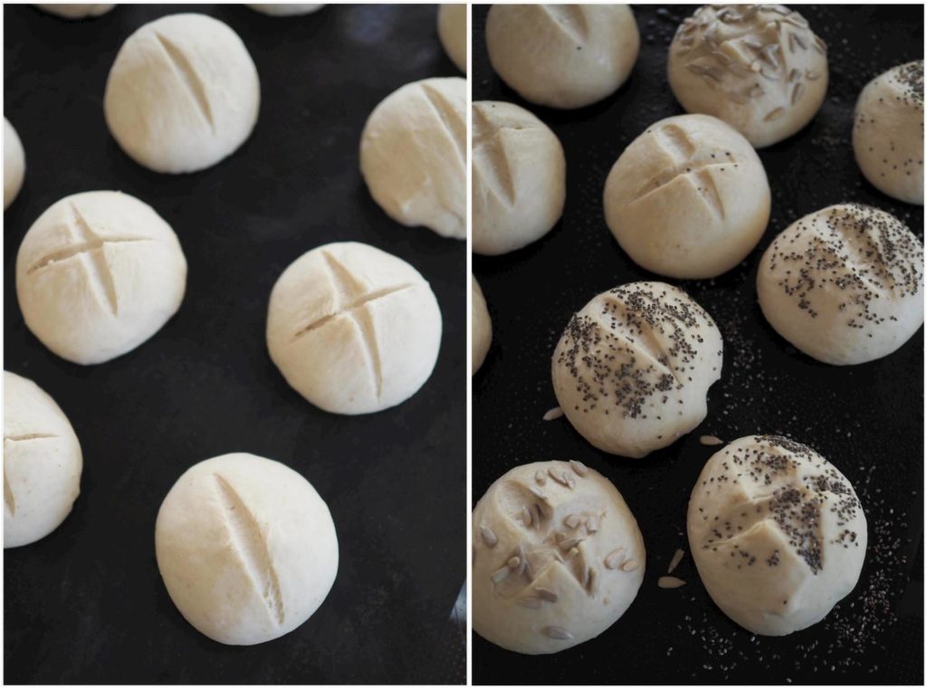 Schnelle-Frühstücksbrötchen- kurze-Gehzeit -Weizen-Frühstück-Brötchen