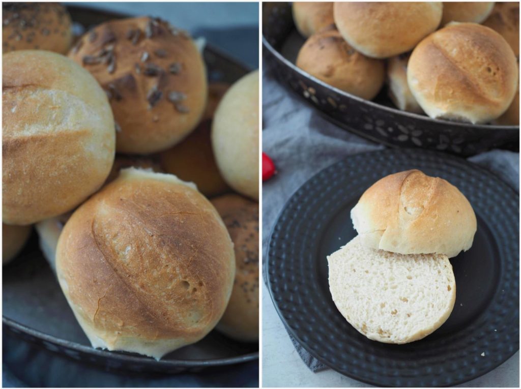 Schnelle-Frühstücksbrötchen- kurze-Gehzeit -Weizen-Frühstück-Brötchen