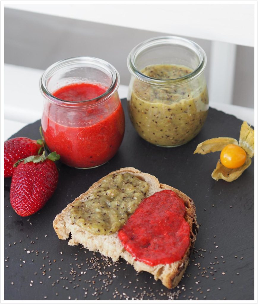 Low-Carb-Marmelade-ohne-Zucker-Kiwi-Erdbeere-aus-dem-Thermomix