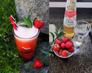 Erdbeeren, Erdbeer-Limo, Erdbeer-Limonade,  erfrischend, fruchtig, Minze, zuckerfrei,   ohne Zusatzstoffe, TM 5, TM 6,   TM 31, Thermomix, Rezepte, www.wiewowasistgut.com, einfache Rezepte, selbstgemacht, Rezept, kostenlos,