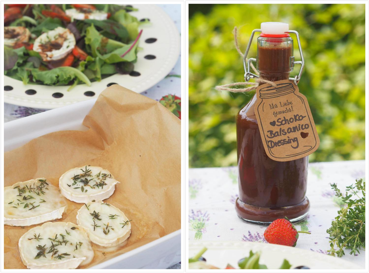 Bunter Sommersalat mit Ziegenkäse, Erdbeeren &amp; Schoko-Balsamico ...