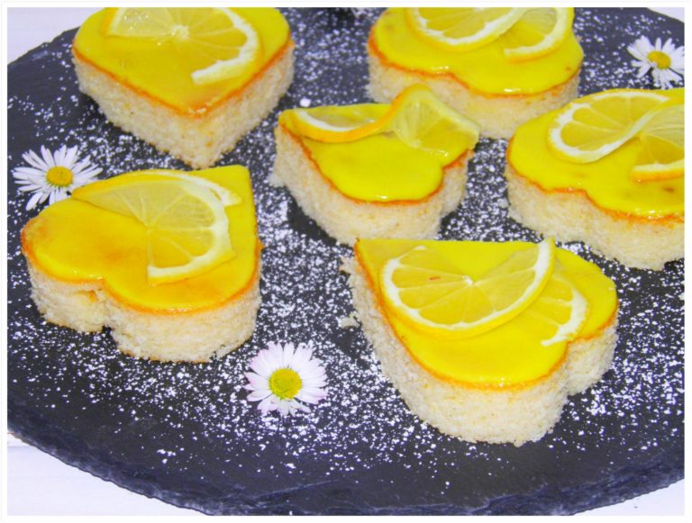 Zitronenherzen - leckerer Zitronenkuchen mit Guss - Wiewowasistgut
