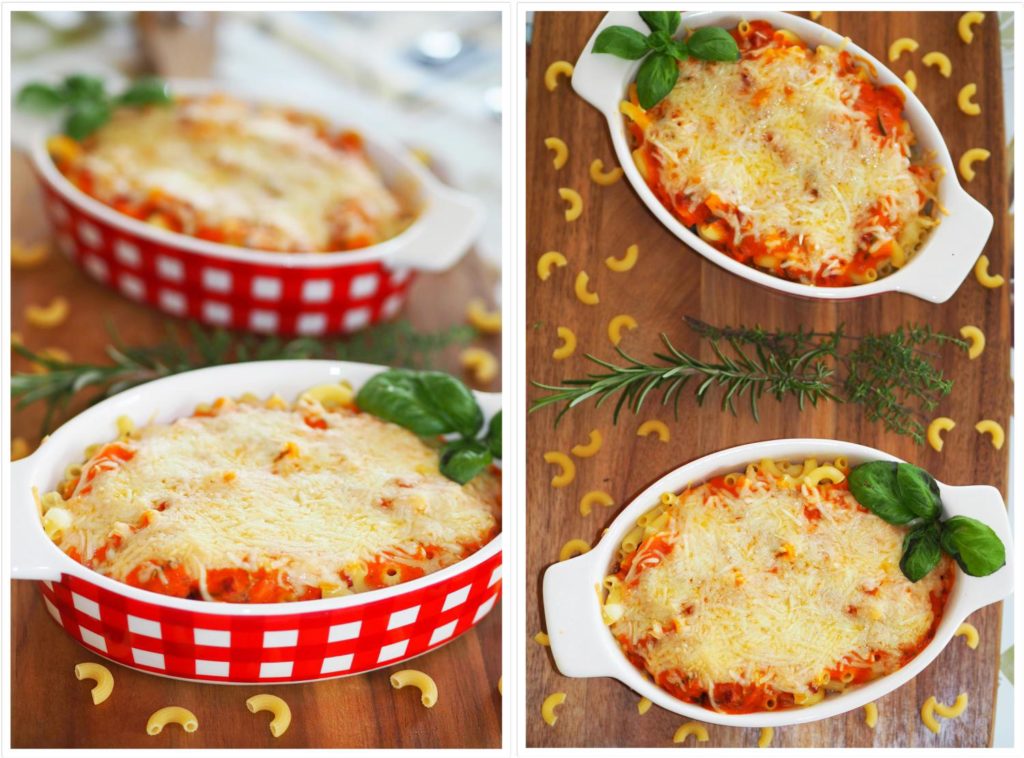 nudelauflauf-mit-kraeuter-tomatensosse-und-schinkenwuerfeln-thermomix