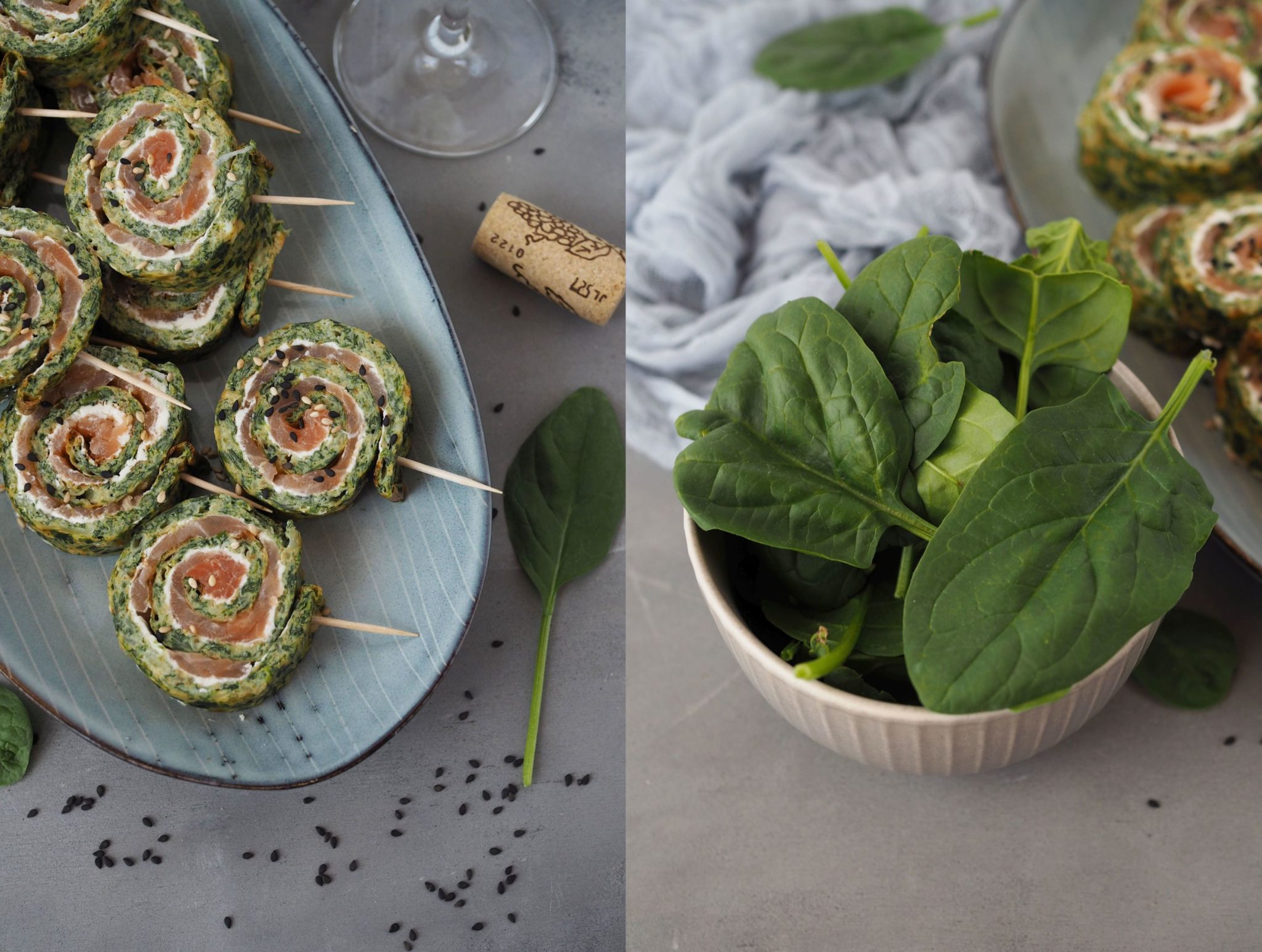 Fingerfood deluxe: Low-Carb Lachs-Spinat-Rolle - Wiewowasistgut