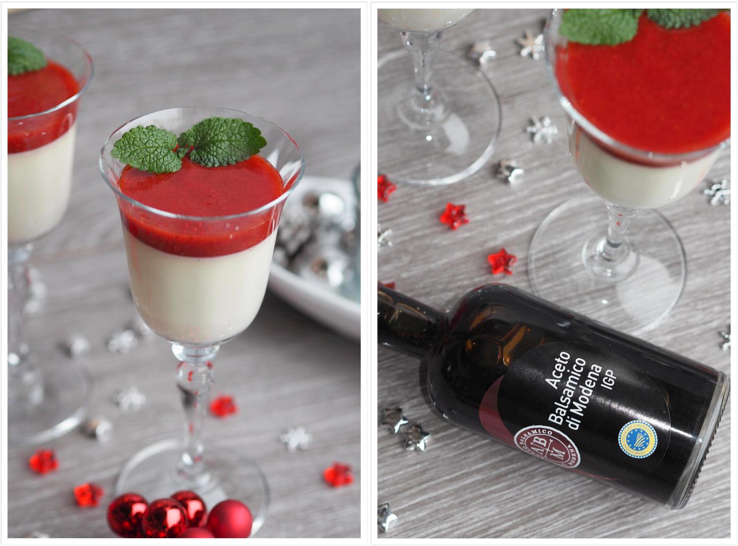Vanille-Panna Cotta mit Erdbeer-Balsamico Soße - Wiewowasistgut
