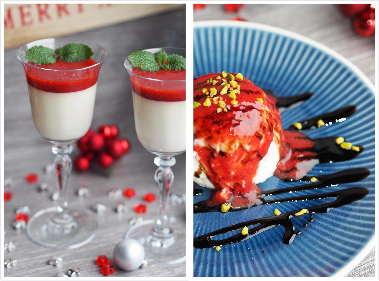 Vanille-Panna Cotta mit Erdbeer-Balsamico Soße - Wiewowasistgut