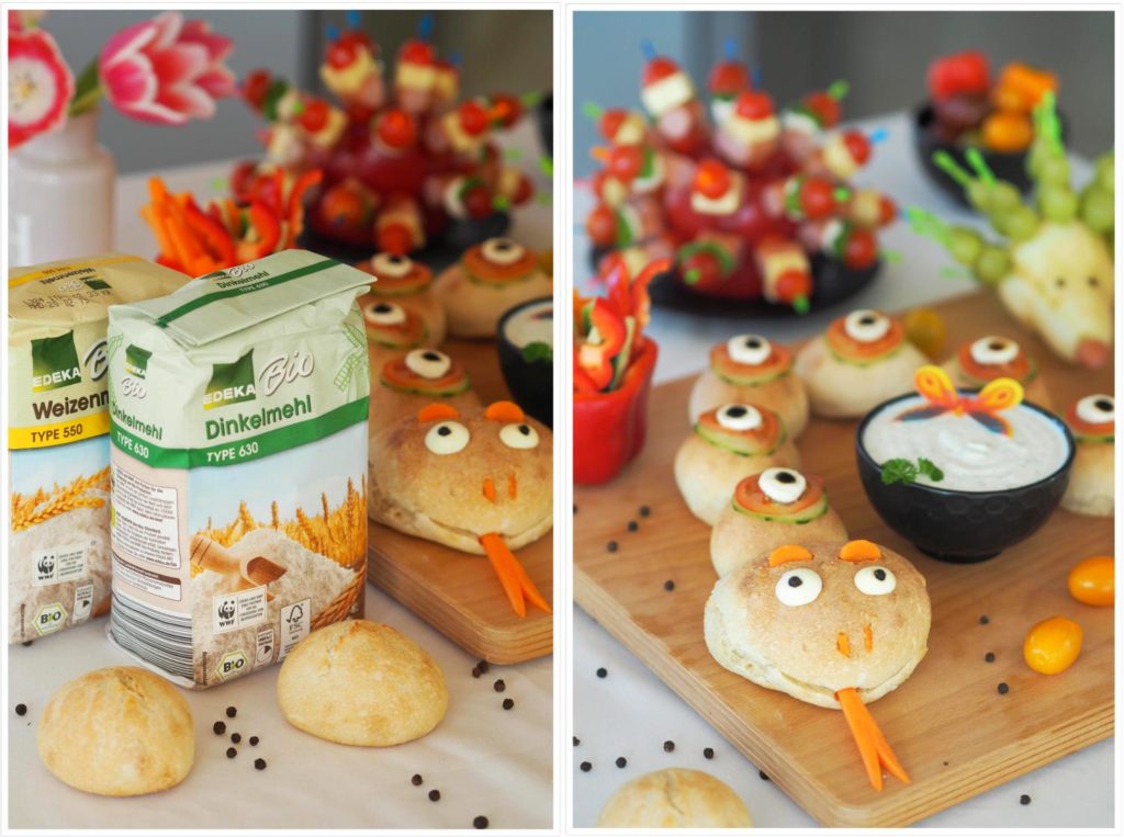 Für Kiga & Schule: Partyschlange & Fingerfood für´s gesunde Buffet mit