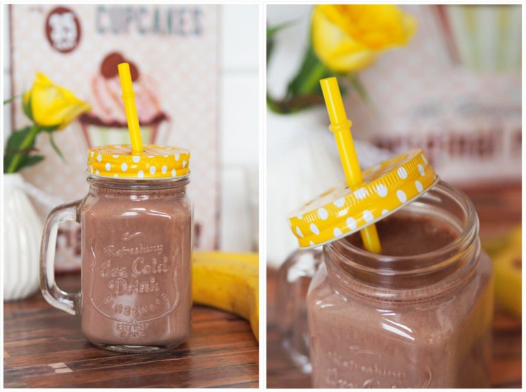 schoko-bananen-milchshake-selbstgemachtem-kakaopulver-fruehstueck ... schoko-bananen-milchshake-selbstgemachtem-kakaopulver-fruehstueck ...