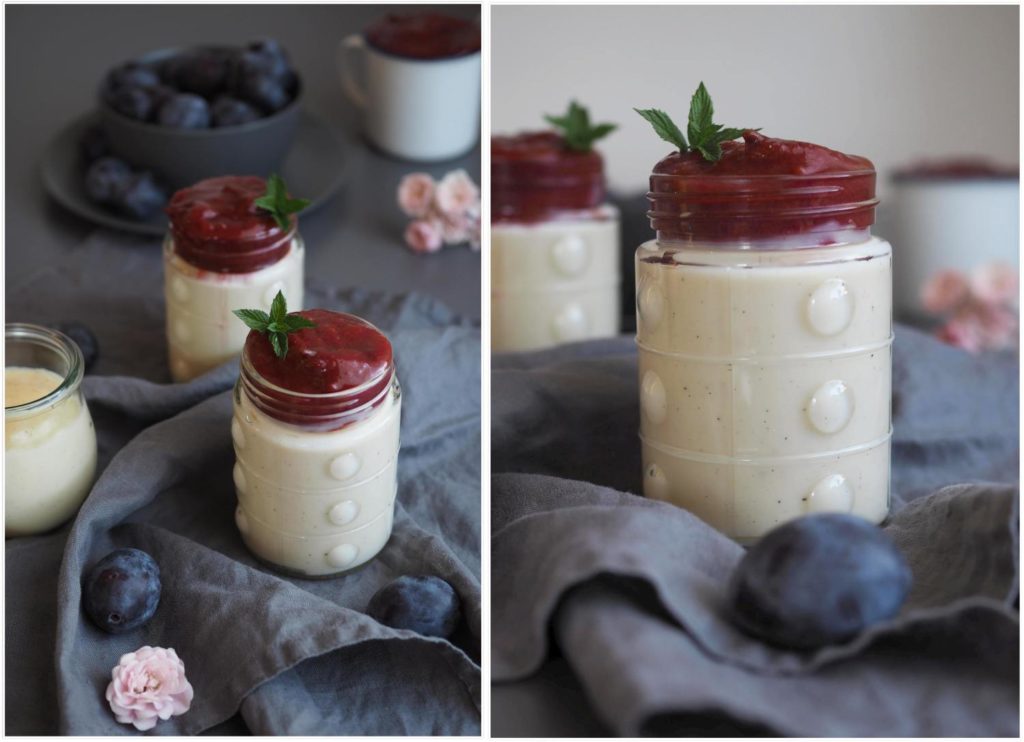 Selbstgemachter Vanillepudding &amp; Pflaumenkompott mit Zimt - Wiewowasistgut