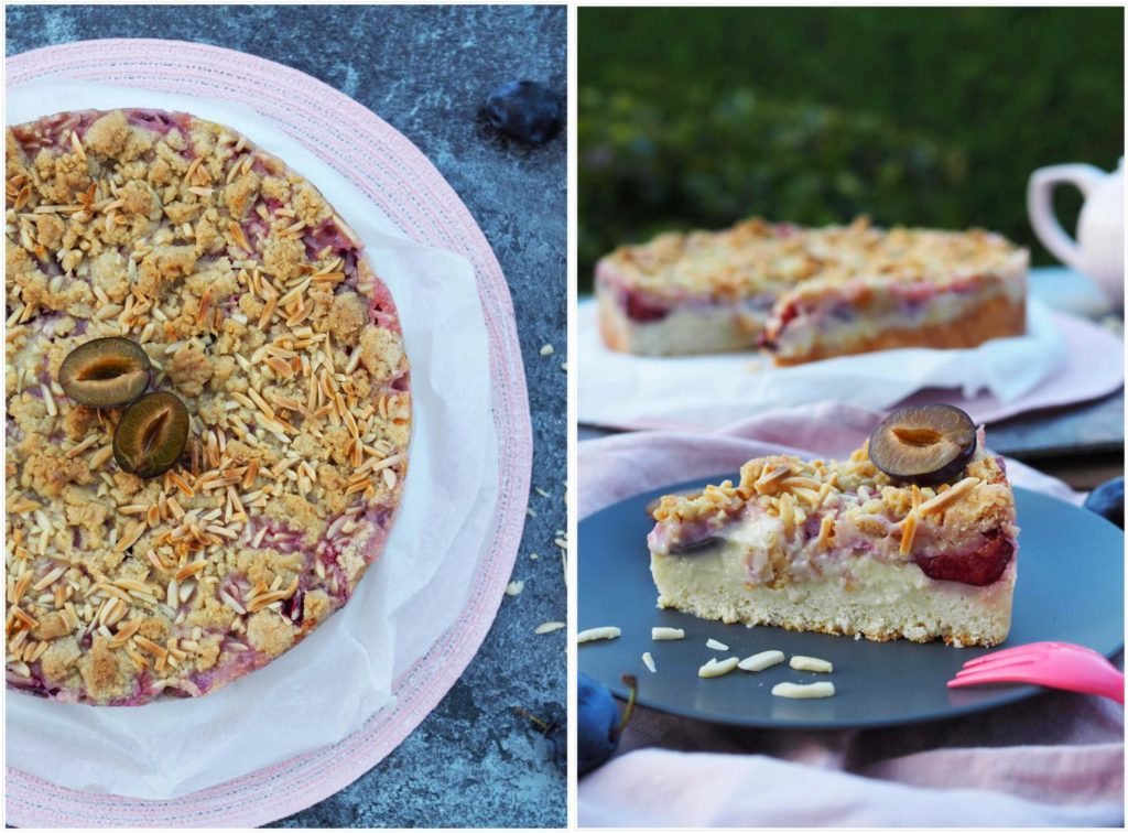 Zwetschgen-Puddingkuchen mit Zimt-Mandel-Streuseln - Wiewowasistgut