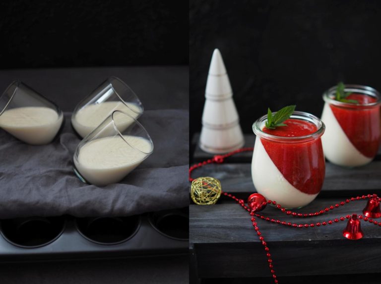 Köstliches Dessert: Vanille Panna-Cotta mit Erdbeermus - Wiewowasistgut