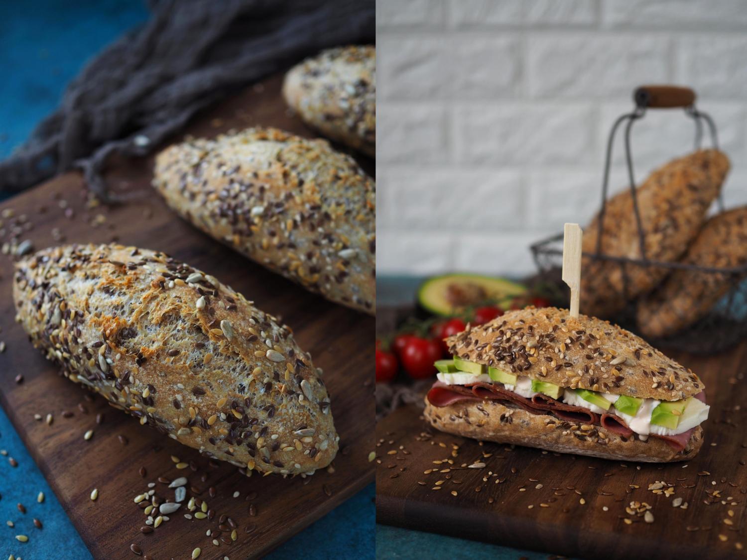 Selbstgemachten Vollkorn-Baguettebrötchen - Wiewowasistgut