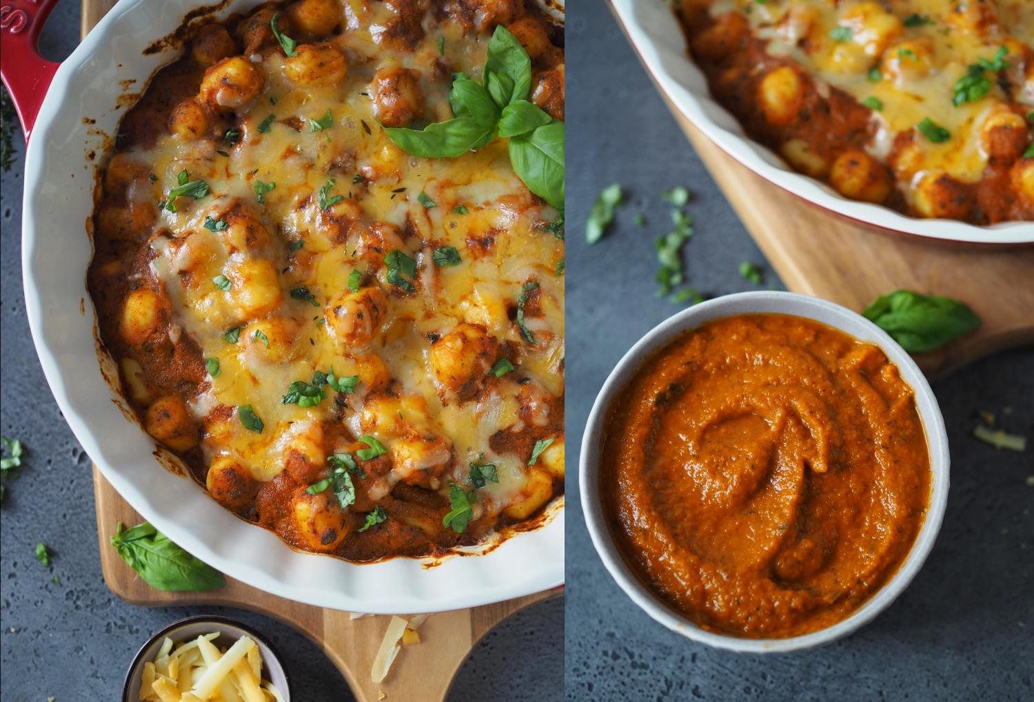 Gnocchi-Auflauf mit selbstgemachter Gemüse-Tomatensoße - Wiewowasistgut