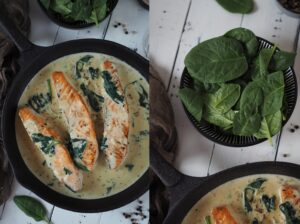 20-minuten-rezept-lachs-in-cremiger-sahnesosse-mit-spinat