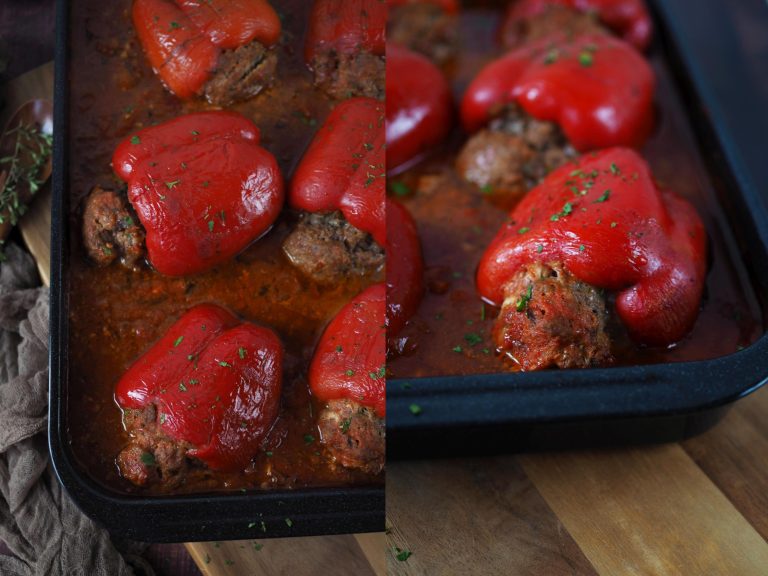 Gefüllte Paprikaschoten mit Hackfleisch - Wiewowasistgut