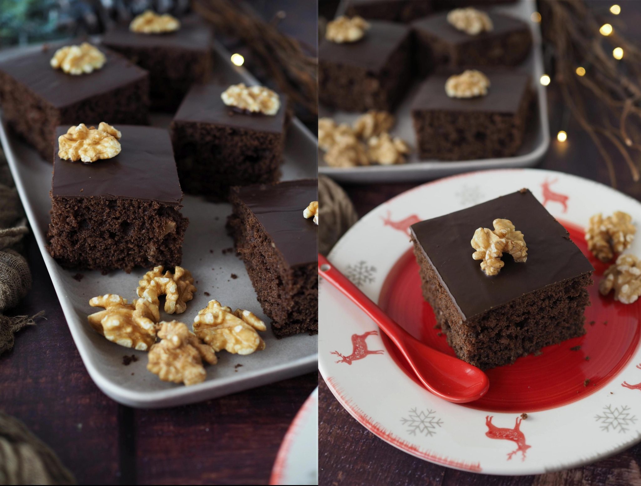 Saftige Lebkuchenschnitten mit Walnüssen - Wiewowasistgut