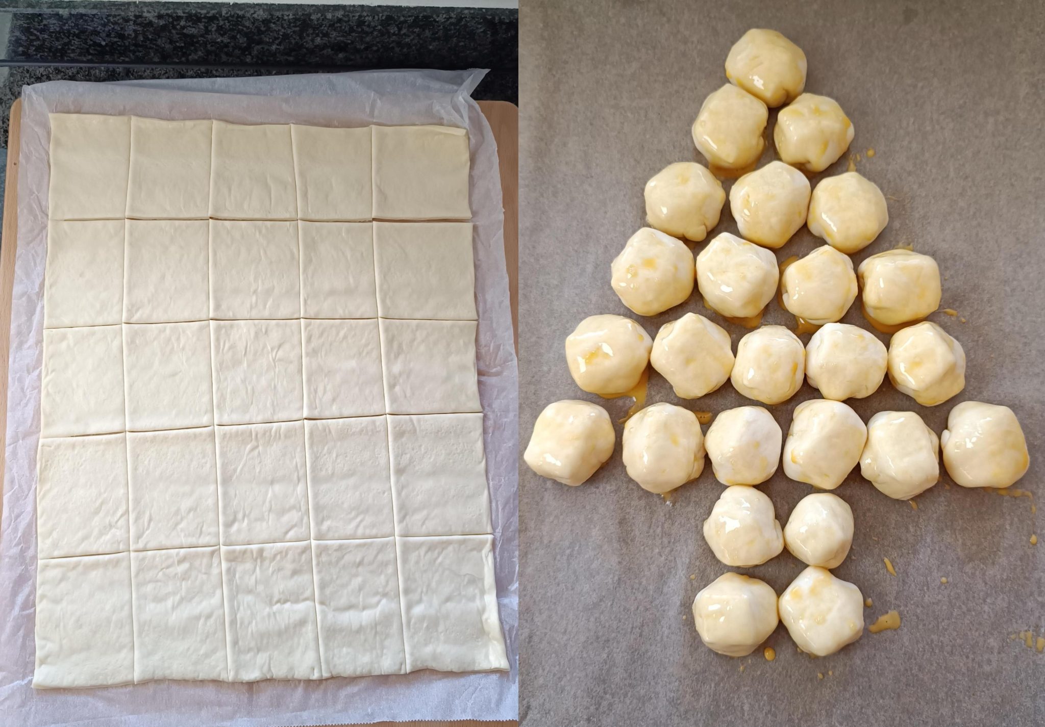 Weihnachtliche Vorspeise: Brötchen-Tannenbaum im Salatbett - Wiewowasistgut