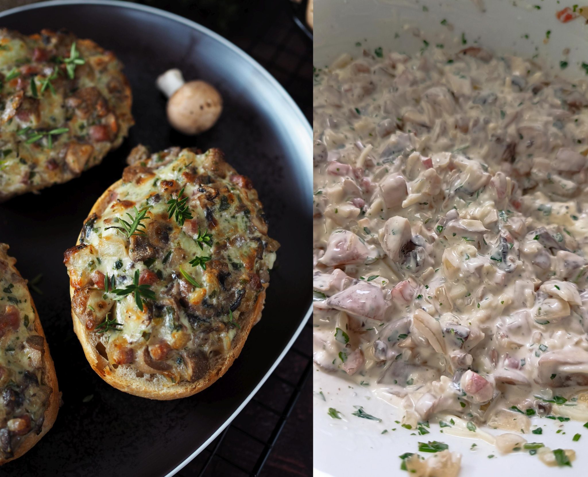 Bistro-Baguette (Pizza-Baguettes) mit Champignons - Wiewowasistgut