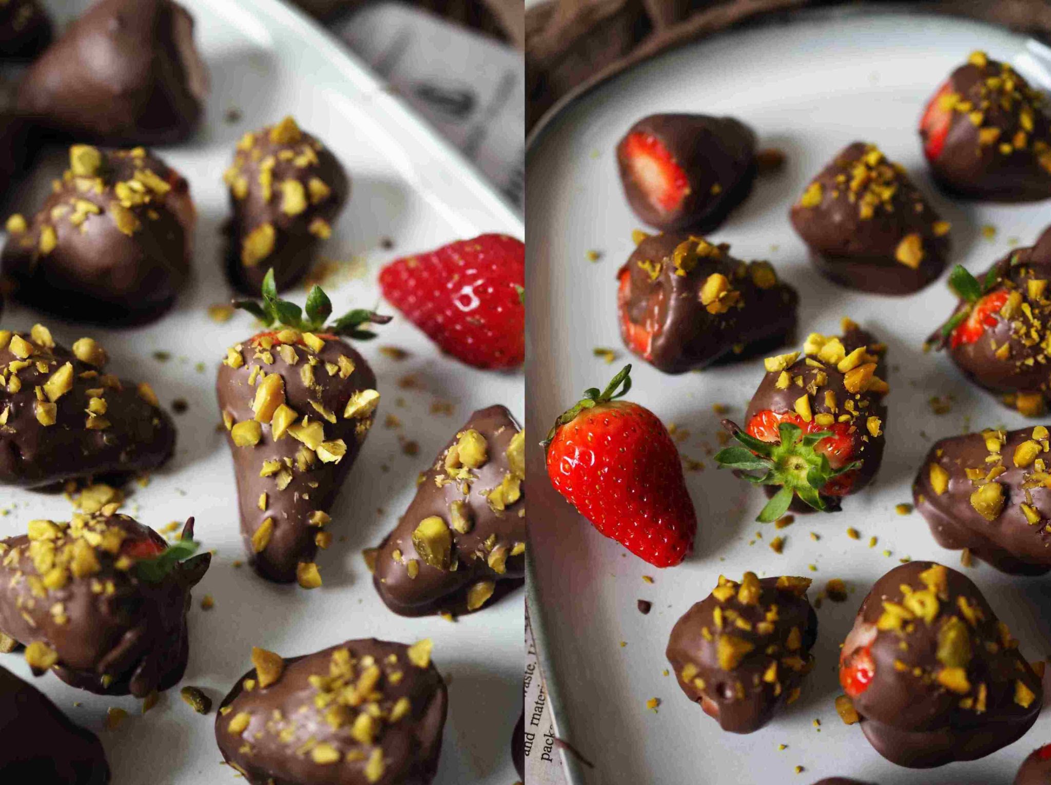 Schoko-Erdbeeren mit Pistazien - ganz einfach selber machen ... Schoko-Erdbeeren mit Pistazien - ganz einfach selber machen ...