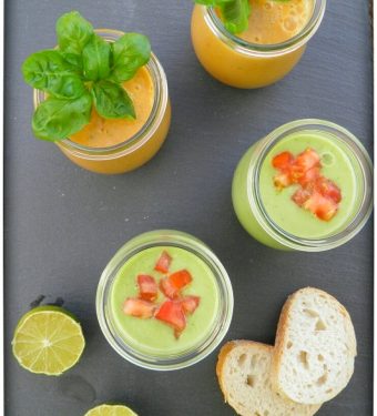 Gazpacho andaluz & Gurken-Avocado-Basilikum Gazpacho