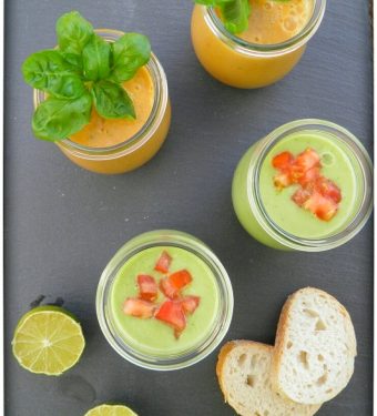 Gazpacho andaluz & Gurken-Avocado-Basilikum Gazpacho