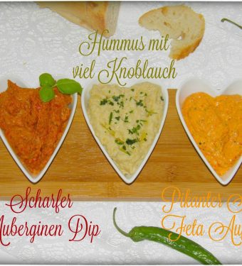 Orientalisch-Genießen-mit-Hummus-Auberginen-Dip-und-Ajvar-Aufstich-mit-frischem-Baguette